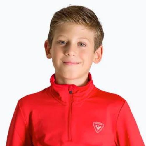 Kinder-Ski-Sweatshirt Rossignol Boy 1/2 Zip Warm Stretch red