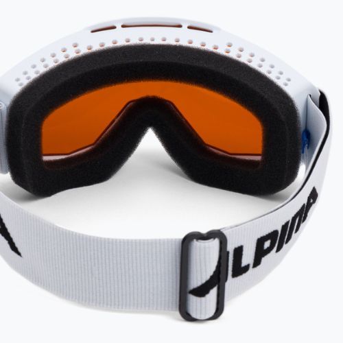 Skibrille für Kinder Alpina Piney white matt/orange