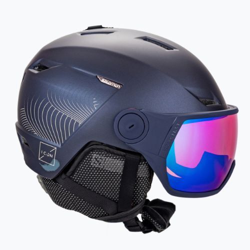 Skihelm Damen Salomon Icon Lt Visor dunkelblau L411998