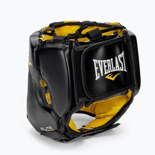 EVERLAST Elite Lea Headgear Herren Boxhelm schwarz EV 720