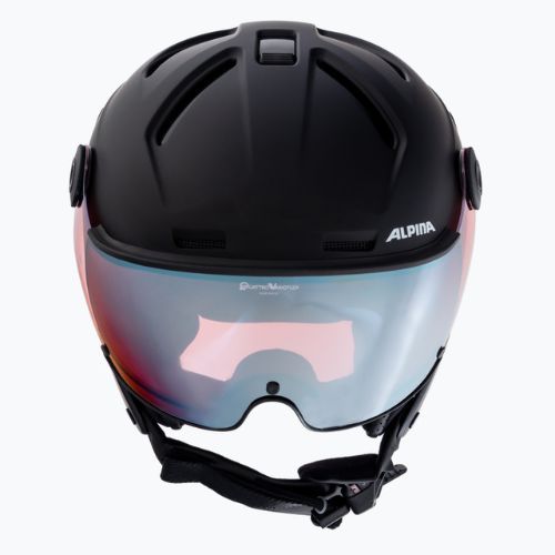 Skihelm Alpina Attelas Visor QVM black matt/silver