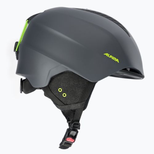 Skihelm Alpina Grand charcoal/neon matt