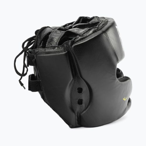 Herren EVERLAST Leder Boxhelm mit Wangen- und Kinnschutz Schwarz 350 BLK - S/M