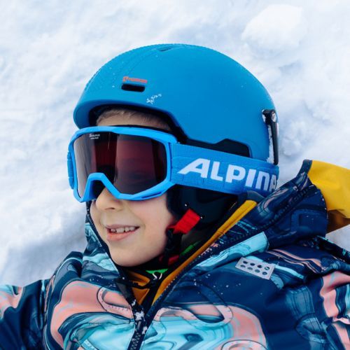 Skibrille für Kinder Alpina Piney blue matt/orange
