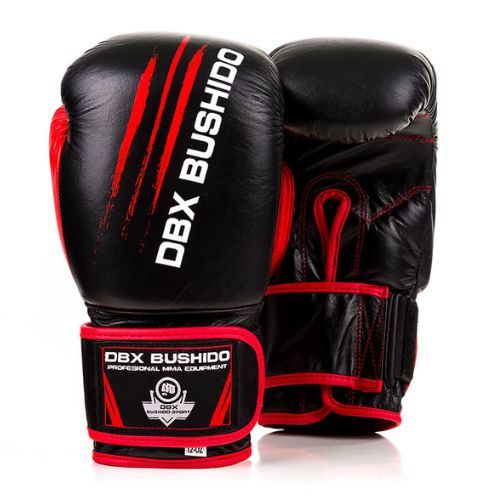 Bushido Sparring Trainingshandschuhe Leder schwarz ARB-415 14oz