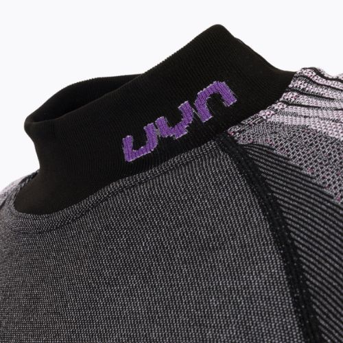 Thermo-Sweatshirt für Damen UYN Evolutyon UW Shirt Turtle Neck anthracite melange/raspberry/purple