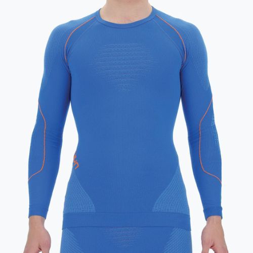 Thermoaktives Herren-Sweatshirt UYN Evolutyon UW Shirt blue/blue/orange shiny