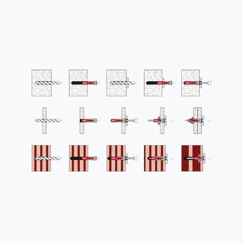 Fischer 10×80 Dübel mit Schrauben - 12 Stück für Leitern-BenchK silber BK-KM12