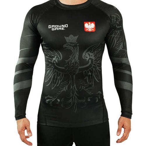 Herren Rashguard Ground Game Polen schwarz 21RASHPOLLS