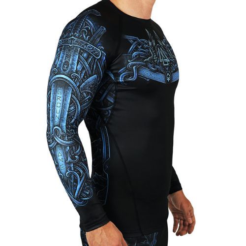 Herren Ground Game Viking Rashguard schwarz-blau 21RASHVIKLS