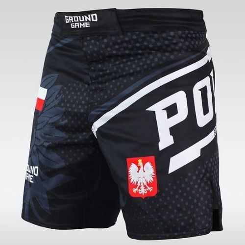 Herren Ground Game MMA Polen Trainingsshorts schwarz MMASHOPOLS