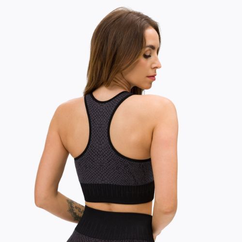 Damen Trainings-BH Gym Glamour Top Snake grau 366