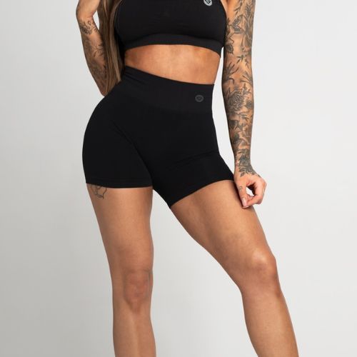 Damen Trainingsshorts Gym Glamour Nahtlose Shorts schwarz 289