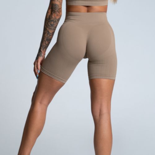 Damen Trainingsshorts Gym Glamour Bikery push up beige 316