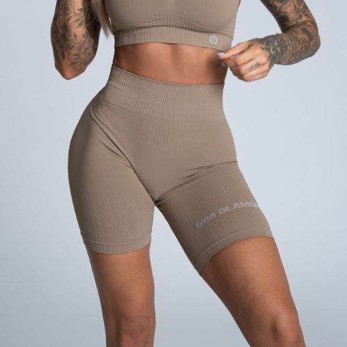 Damen Trainingsshorts Gym Glamour Bikery push up beige 316