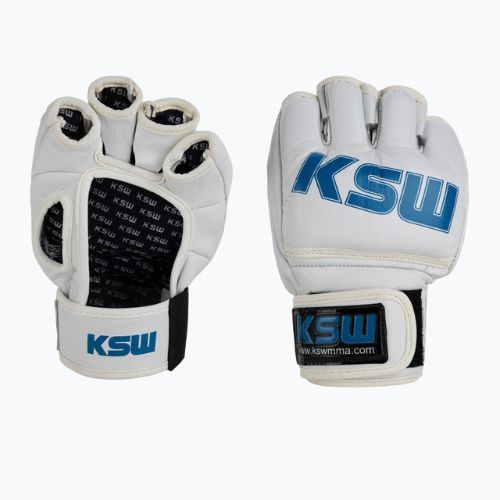 KSW Grappling Handschuhe Leder weiß