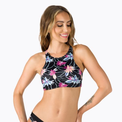 Badeanzug-Oberteil ROXY Active Crop Top 2021 anthracite/floral flow