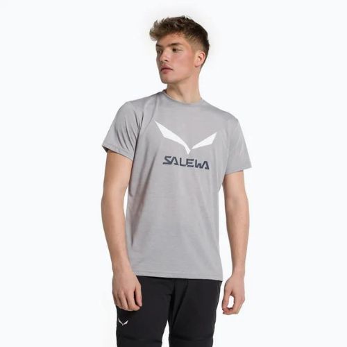 Herren Salewa Solidlogo Dry grau Trekkinghemd 00-0000027018