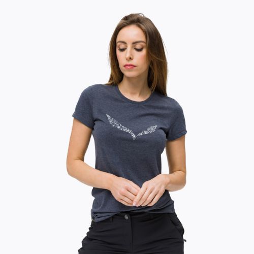 Damen-Trekking-Shirt Salewa Solid Dry navy blau 00-0000027019