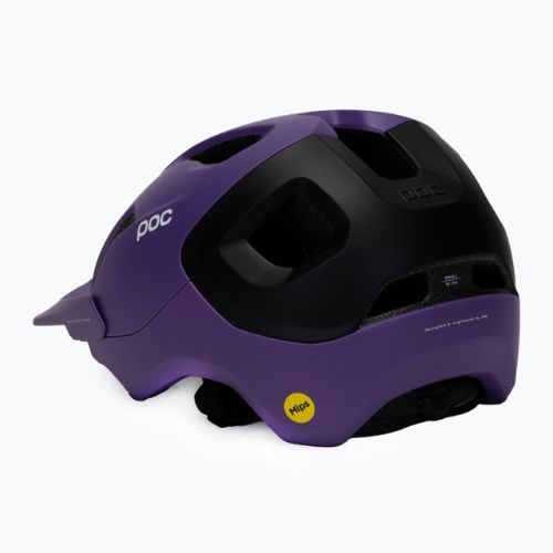 Fahrradhelm POC Axion Race MIPS sapphire purple/uranium black metallic/matt