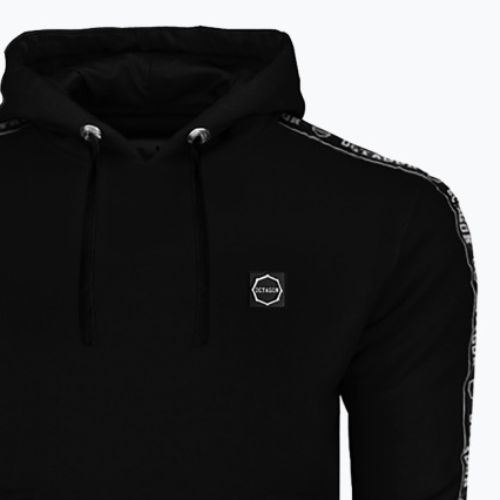 Herren Octagon Stripe Hoodie schwarz