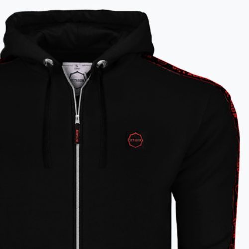 Herren Octagon Zip Stripe Hoodie schwarz