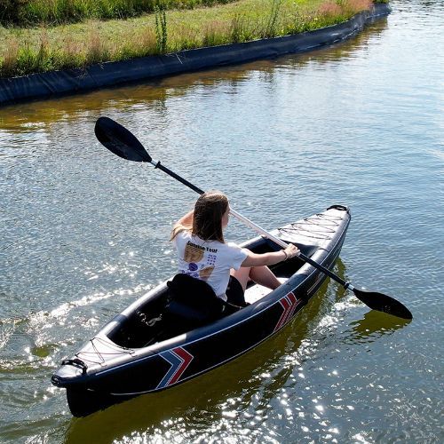 Pure4Fun Dropstitch schwarz 160000 1-Personen-Hochdruck-aufblasbares Kajak