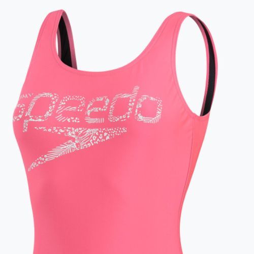 Speedo Frauen einteiliger Badeanzug Logo Deep U-Back rosa 68-12369A657