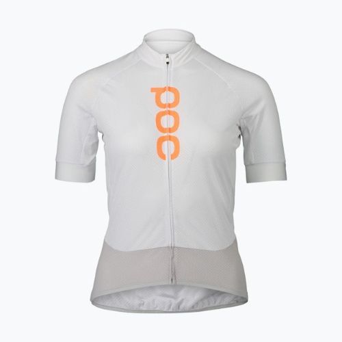 Fahrradtrikot für Frauen POC Essential Road Logo hydrogen white/granite grey