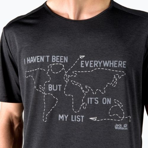 Jack Wolfskin Herren-Trekking-T-Shirt Pack & Go Travel schwarz 1808551_6000