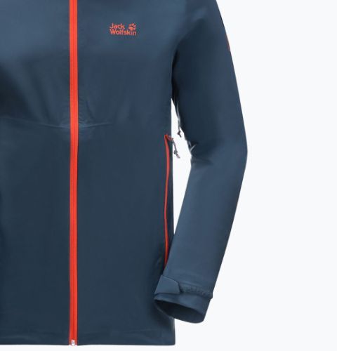 Jack Wolfskin Herren Highest Peak 2.5L Regenjacke navy blau 1114961_1383