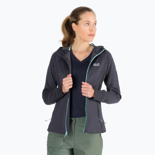 Jack Wolfskin Damen Hydro Grid Fleece-Sweatshirt grau 1709911_1389