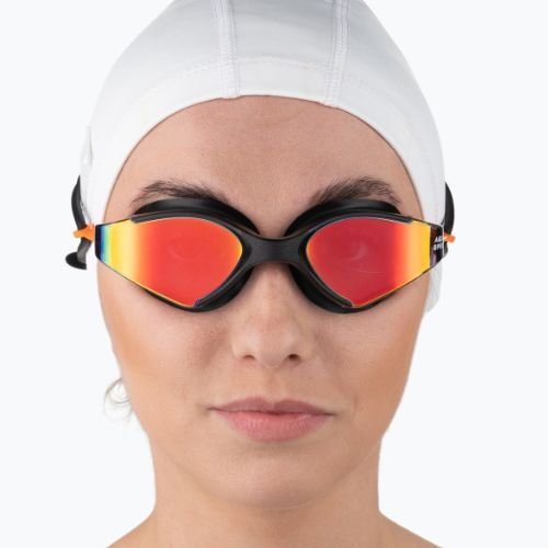 AQUA-SPEED Blade Mirror Schwimmbrille schwarz und orange 60