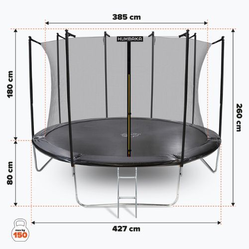 Gartentrampolin HUMBAKA Eco 427 cm schwarz ECO-14' Tramps