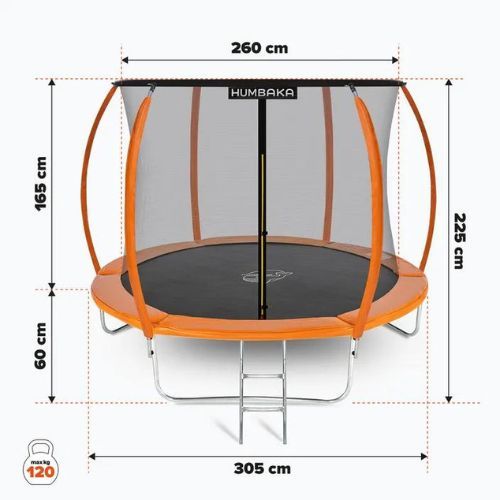 HUMBAKA Super 305 cm orange Gartentrampolin Super-10' Tramps