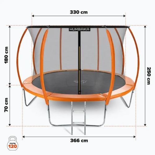 Gartentrampolin HUMBAKA Super 366 cm orange Super-12' Tramps