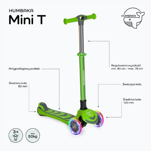 HUMBAKA Mini T Kinder-Dreirad-Roller grün HBK-S6T