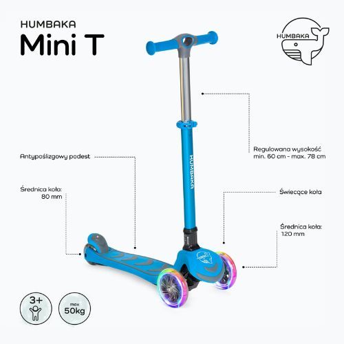 HUMBAKA Mini T Kinderroller dreirädrig blau HBK-S6T