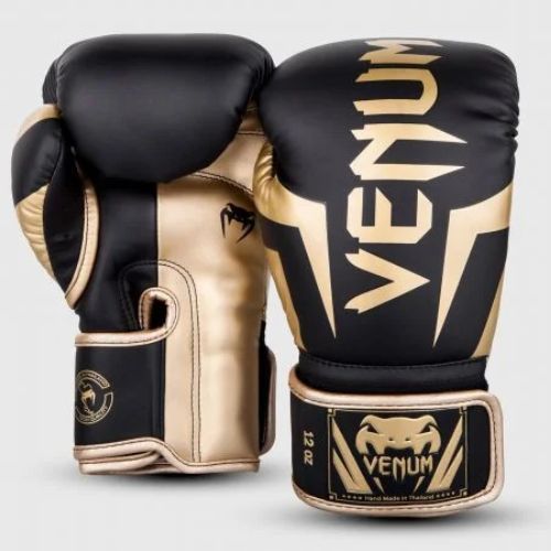 Venum Elite Herren Boxhandschuhe schwarz und gold VENUM-1392