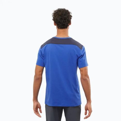 Wandershirt trekking Herren Salomon Essential Colorbloc blau LC17159