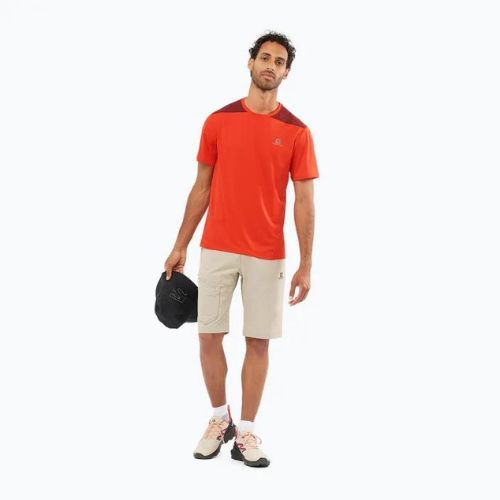 Wandershirt trekking Herren Salomon Outline SS rot LC17152