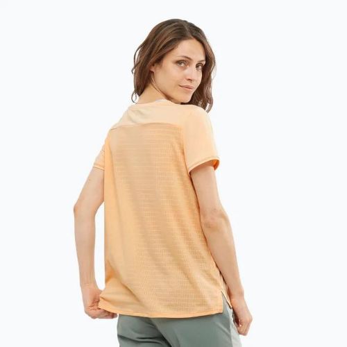 Wandershirt trekking Damen Salomon Outline Summer SS orange LC17945