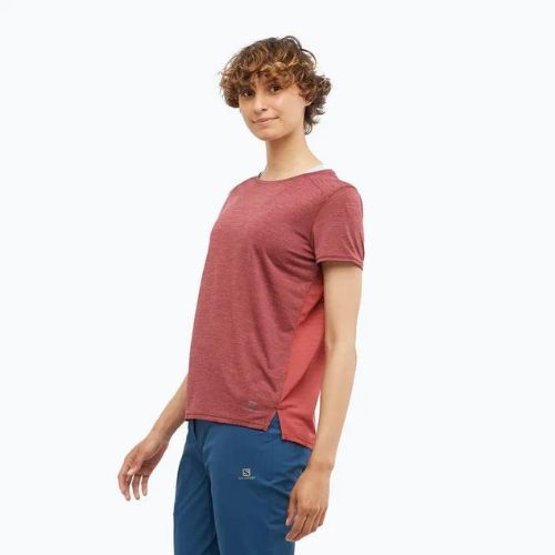 Wandershirt trekking Damen Salomon Outline Summer SS rot LC1789