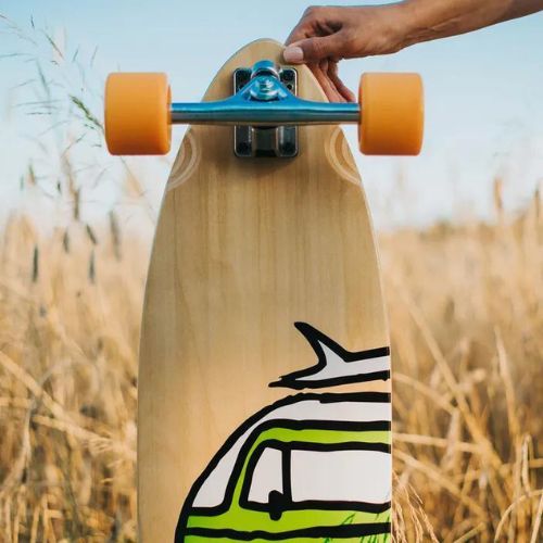 Fish Skateboards Vanlife Longboard beige LONG-VANL-SIL-ORA