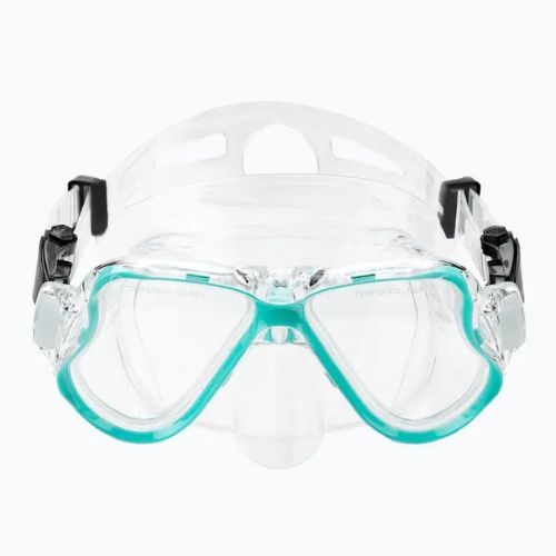 AQUASTIC Schnorchelset Maske + Flossen + Schnorchel blau MSFA-01SN