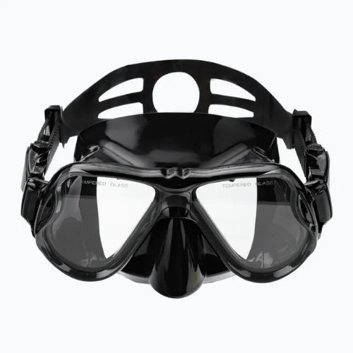 AQUASTIC Schnorchelset Maske + Flossen + Schnorchel schwarz MSFA-01SC