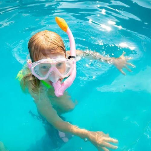 Kinderschnorchelset AQUASTIC Maske + Flossen + Schnorchel rosa MSFK-01SR