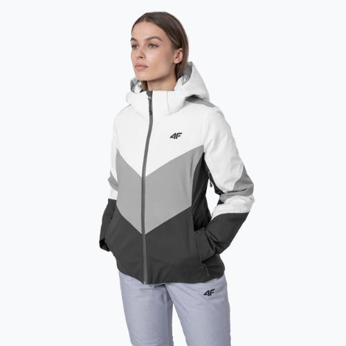 Damen-Skijacke 4F schwarz-grau H4Z22-KUDN008
