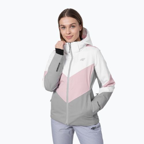 Damen-Skijacke 4F rosa-schwarz H4Z22-KUDN008