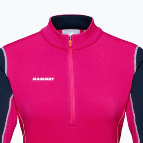 Damen-Trekking-Sweatshirt MMMUT Aenergy ML Half Zip Pull rosa und marineblau